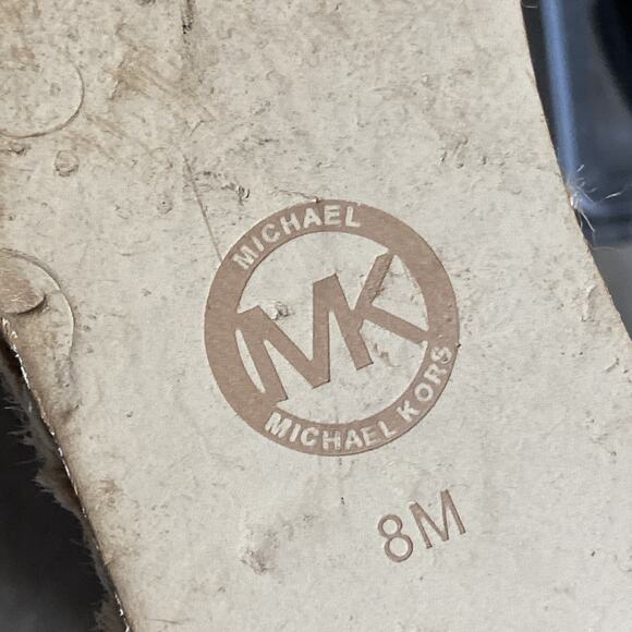 Michael Kors Espadrilles Platform Sandals Sz 8 Black Leather Tie-up - Picture 10 of 15